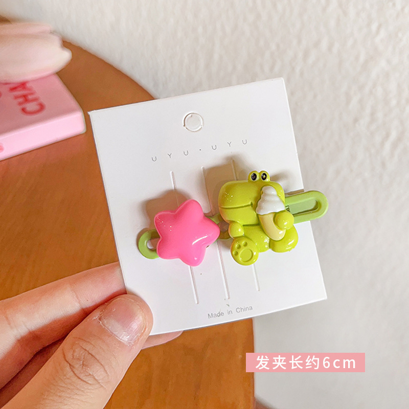 Dễ Thương Kẹp Tóc Hình Ngôi Sao / Gấu / Thỏ Màu Kẹo Ngọt Ngào Cho Nữ