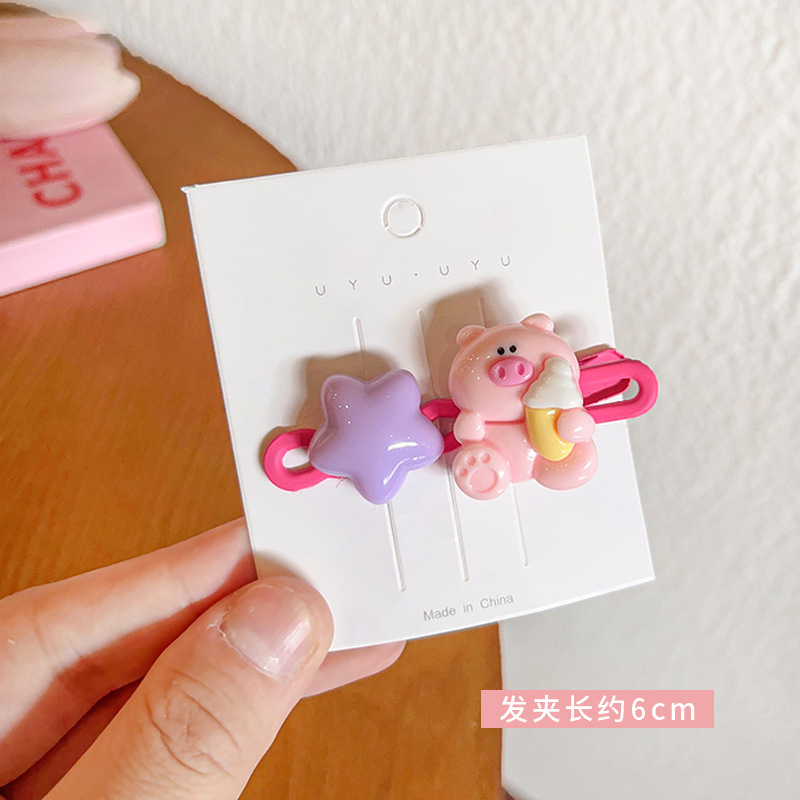 Dễ Thương Kẹp Tóc Hình Ngôi Sao / Gấu / Thỏ Màu Kẹo Ngọt Ngào Cho Nữ