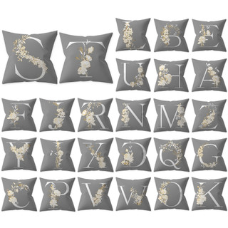  Vỏ GốI In 26 Chữ CáI Kích Thước 45X45Cm NhiềU MàUVỏ Bọc Đệm Ghế sofa Hình Vuông Hai Mặt Dày Dặn 