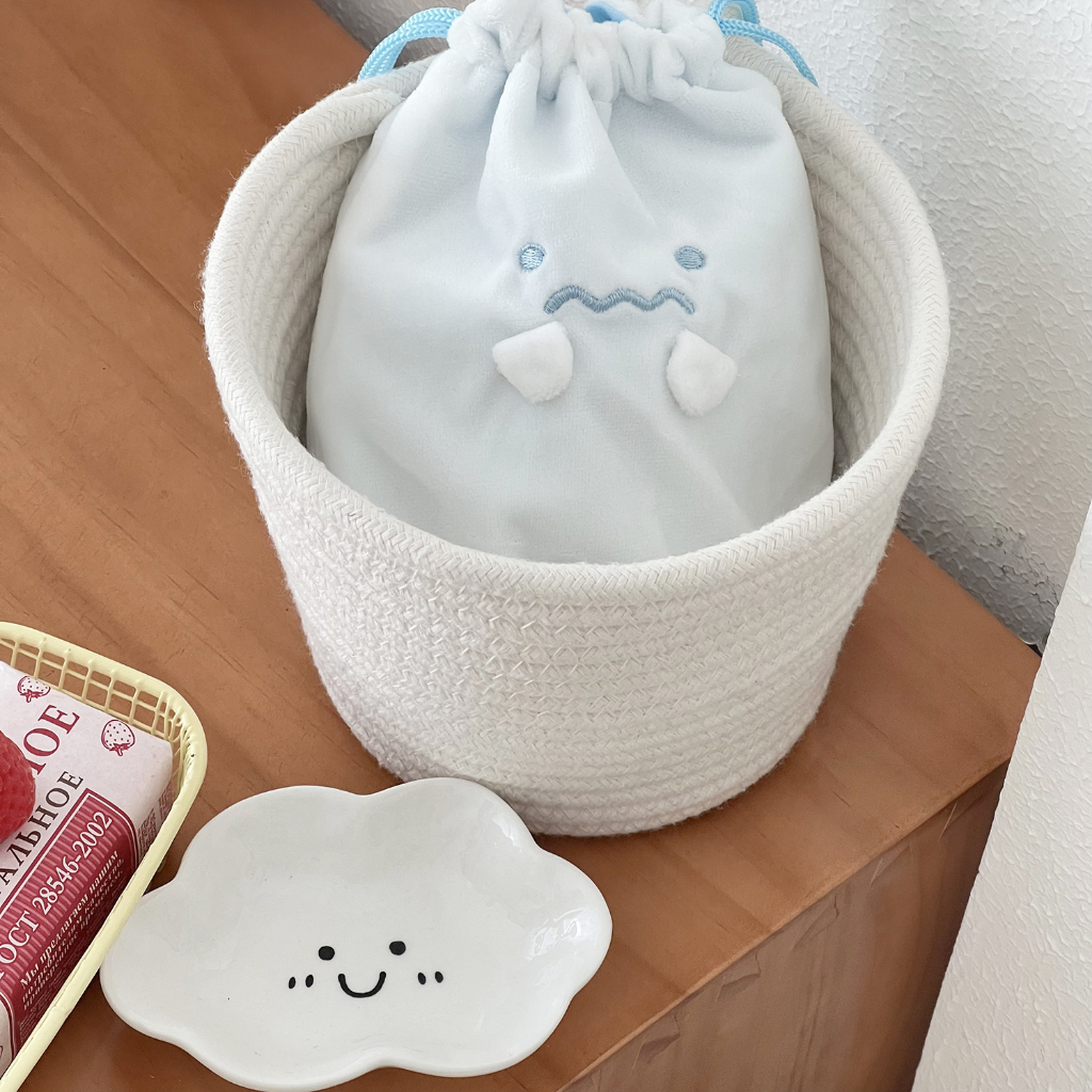 Túi Dây Rút Đựng Bút Chống Bụi In Hình Ma Dễ Thương