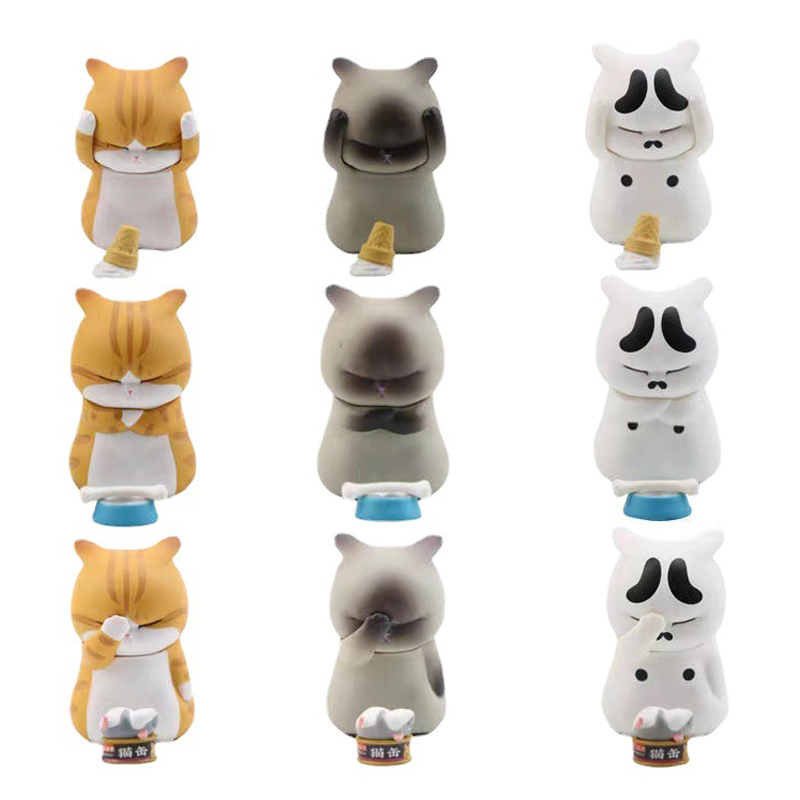 Set 9 Mô Hình Mèo mini Dễ Thương Dùng Để Trang Trí