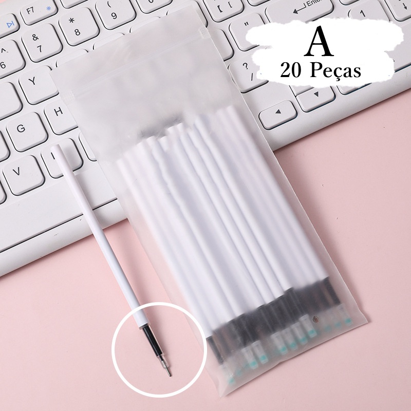 SET 20 RUỘT BÚT MỰC GEL ĐEN - NGÒI 0,5MM - DÙNG CHO LOẠI BÚT CÓ THỂ THÁO RỜI ĐỂ THAY RUỘT