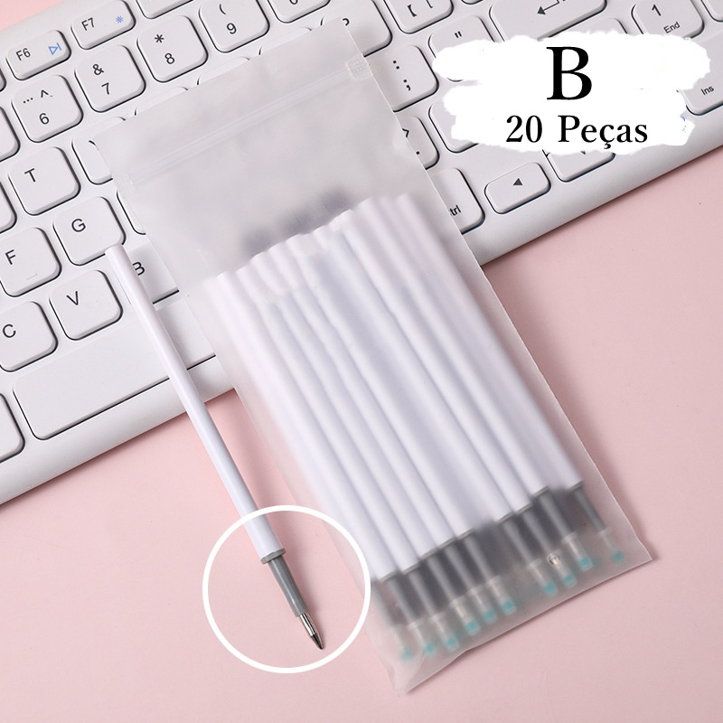 SET 20 RUỘT BÚT MỰC GEL ĐEN - NGÒI 0,5MM - DÙNG CHO LOẠI BÚT CÓ THỂ THÁO RỜI ĐỂ THAY RUỘT