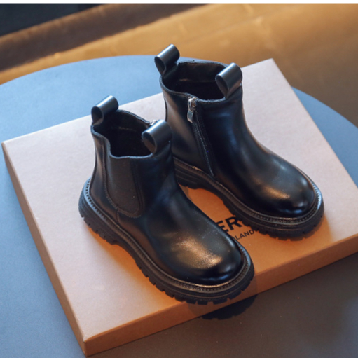 Giày Bốt martin Chống Trượt Màu Trơn Thời Trang Mùa Thu Phong Cách Hàn Quốc Cho Bé sz24-37