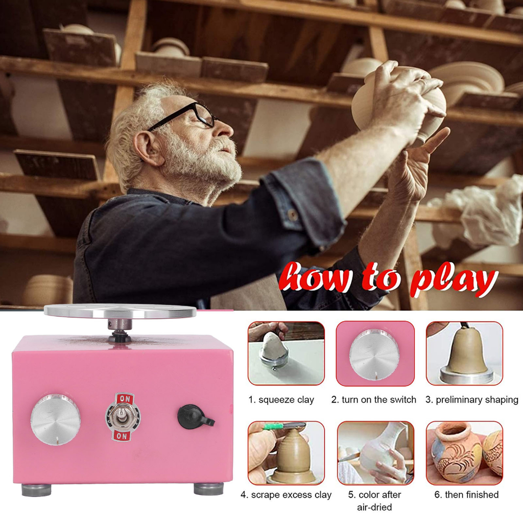 NiceOne  Vuông Mini Chậu Nước Nhỏ Thu Nhỏ Trẻ Em Giảng Dạy Máy Gốm Máy Vẽ Máy Đất Sét Máy Vẽ cmman