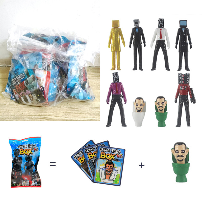 1 Gói Mô Hình Nhân Vật Hoạt Hình Trượt Tuyết 6-11cm Skibidi Toilet man vs Box