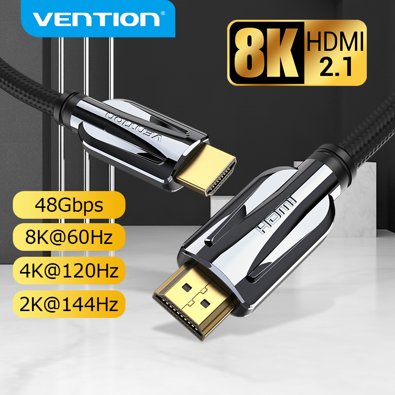 Dây Cáp HDMI 2.1 VENTION Tốc Độ Cao 48gbps 4k/120Hz 8k/60Hz 3D HDR Cho HDTV Ps4 Xbox One