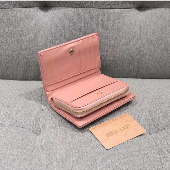 Prepare to ship Hàng Chính Hãng Ví Da Cừu miumiiu Dáng Ngắn Cho Nữ