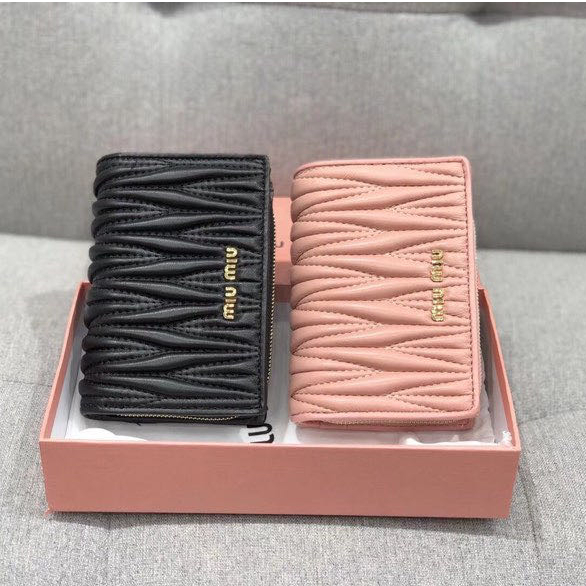 Prepare to ship Hàng Chính Hãng Ví Da Cừu miumiiu Dáng Ngắn Cho Nữ