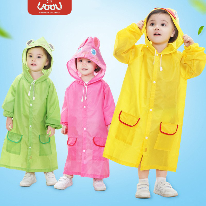 Sun baby Dễ Thương Áo Mưa Dày Dặn Màu Kẹo Ngọt Họa Tiết Hoạt Hình Cho Bé