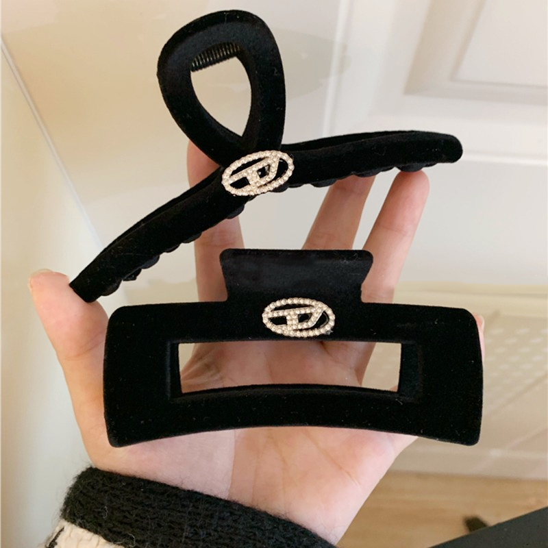 Mh Kẹp Tóc Hình Cá Mập Đôi Bằng Nhung Đen Thời Trang Cao Cấp Dành Cho Bạn Nữ 2023