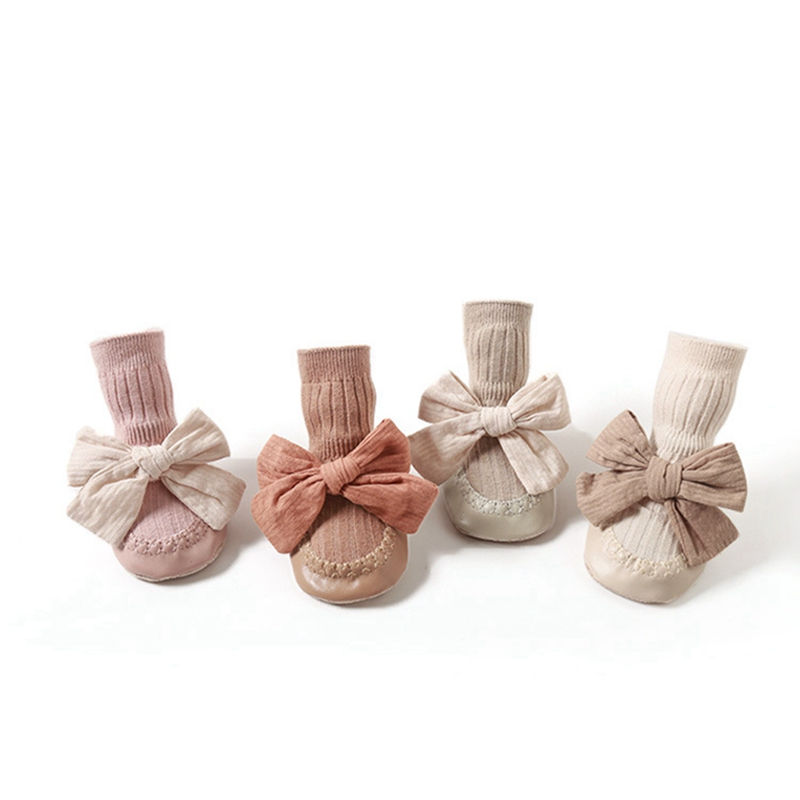 Vớ cotton Đính Nơ Lớn Dễ Thương Phong Cách Hàn Quốc Cho Bé Gái