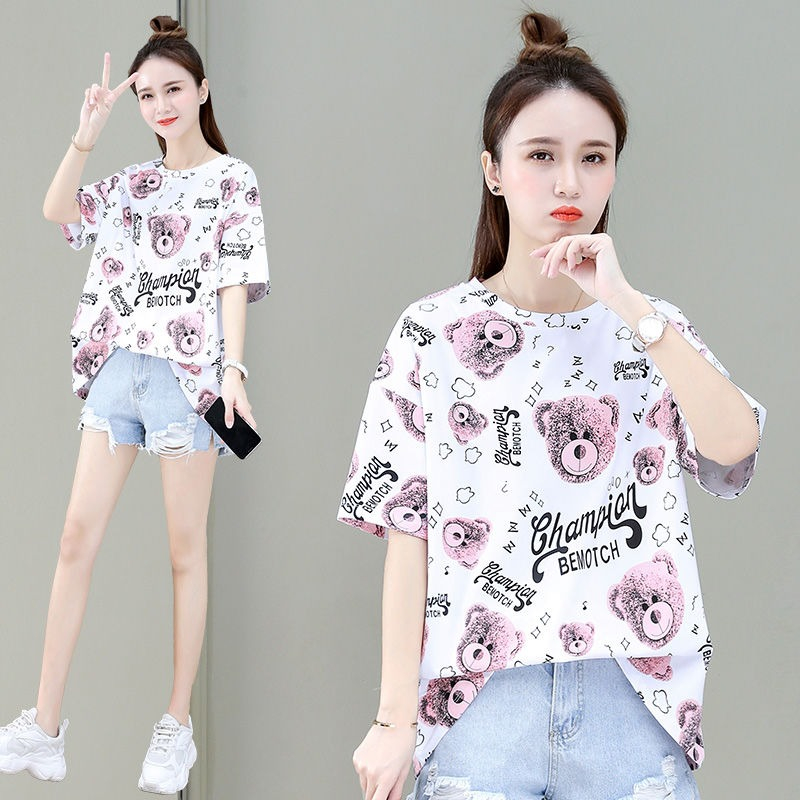 Áo Thun Tay Ngắn In Chữ Màu Kẹo Thời Trang Mùa Hè Cho Nữ