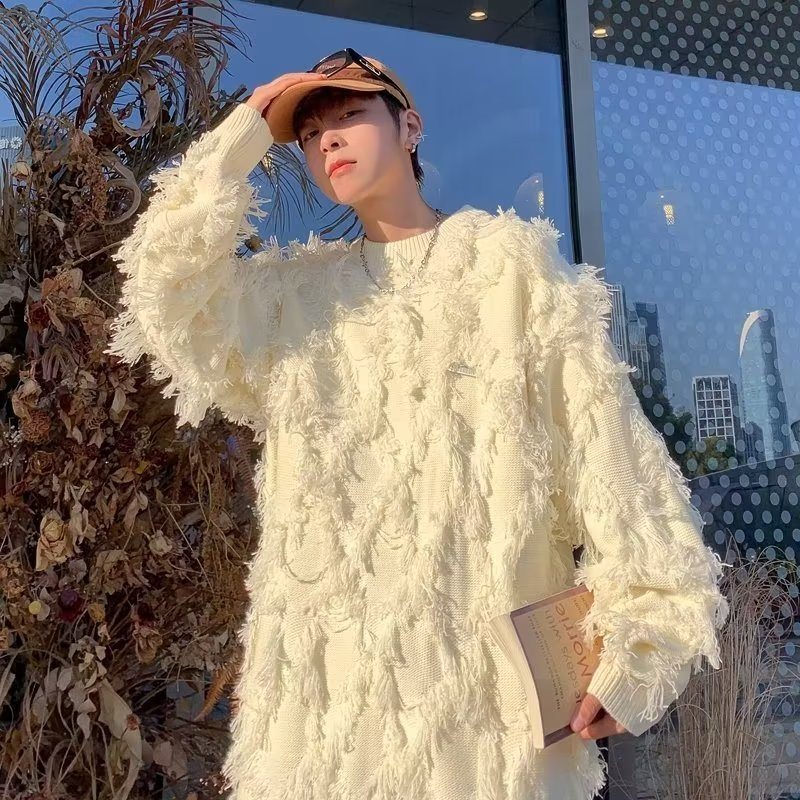 ✦AFFLIGA✦ Fracus Áo Khoác Len Dệt Kim Dáng Rộng Thời Trang Mùa Đông hong kong Dành Cho Nam