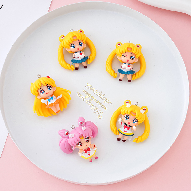 1 Mô Hình Thủy Thủ Mặt Trăng 4.8cm tsukino usagi Chibi mamoru Chibi rei Minko aino mini Bằng pvc