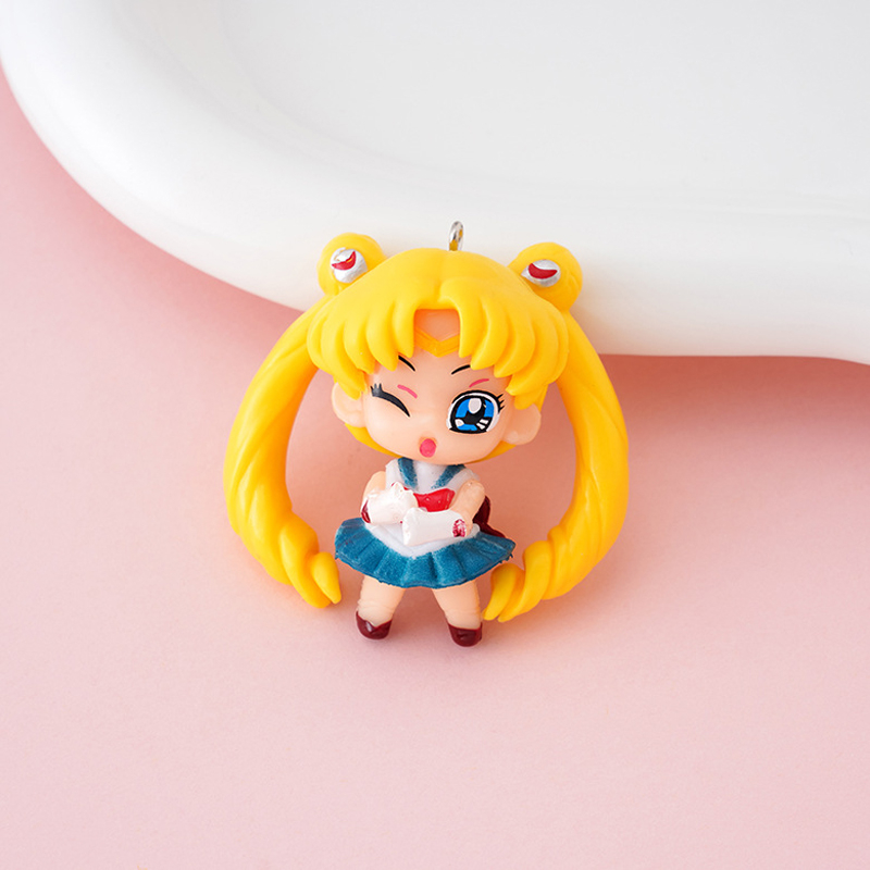 1 Mô Hình Thủy Thủ Mặt Trăng 4.8cm tsukino usagi Chibi mamoru Chibi rei Minko aino mini Bằng pvc