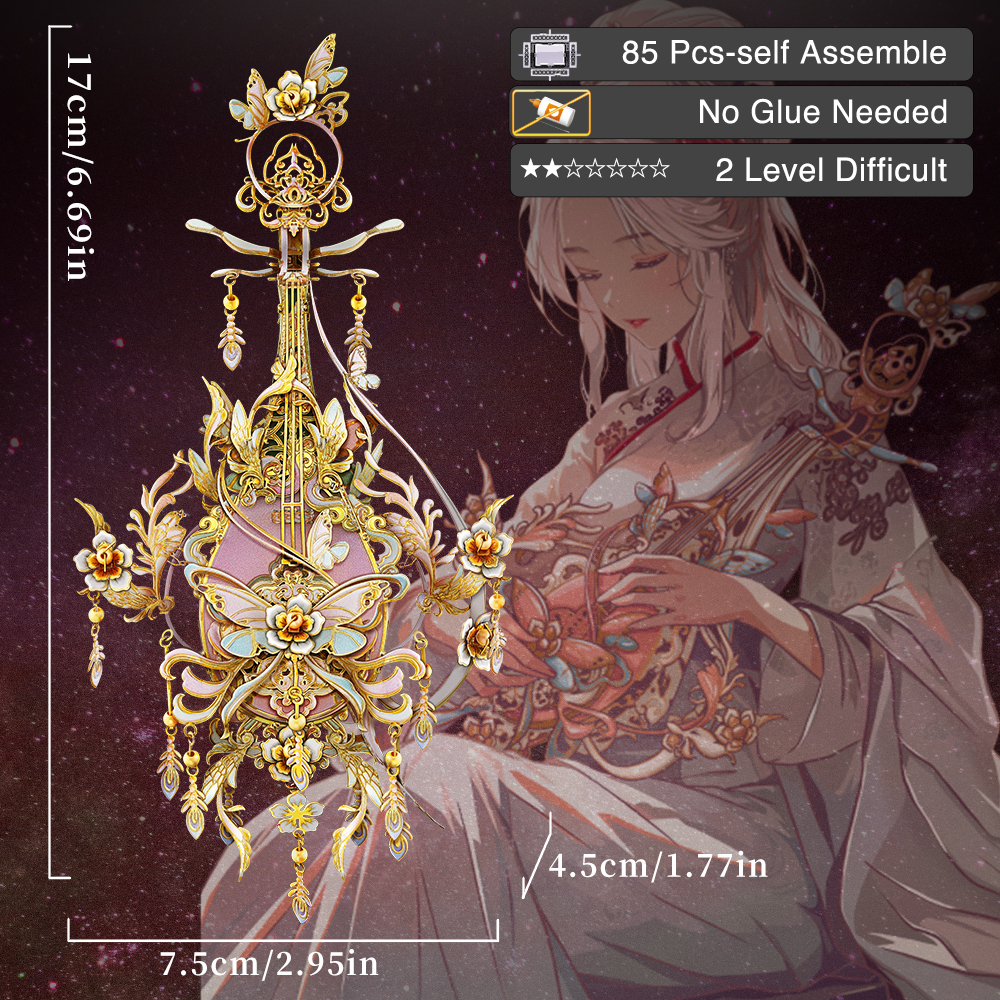 Bộ Đồ Chơi Lắp Ráp Mô Hình 3d Bằng Kim Loại zither diy Thích Hợp Làm Quà Tặng Cho Nữ