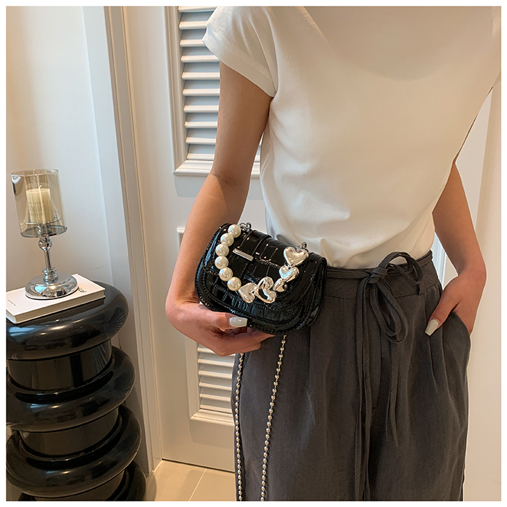 YADOU Túi Đeo Hông mini Màu Bạc Đính Ngọc Trai Sang Trọng Thời Trang Mùa Hè Cho Nữ