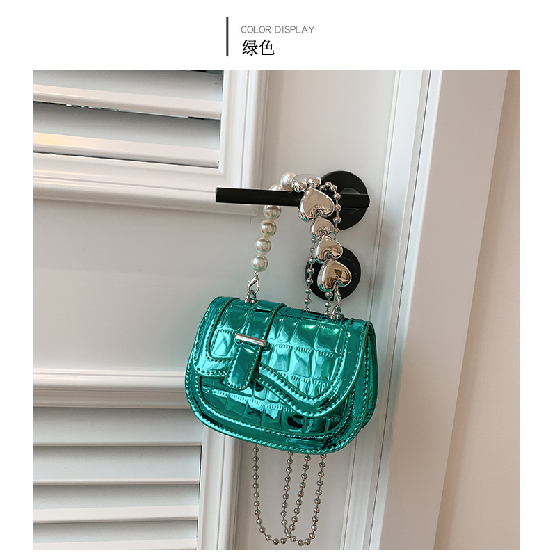 YADOU Túi Đeo Hông mini Màu Bạc Đính Ngọc Trai Sang Trọng Thời Trang Mùa Hè Cho Nữ