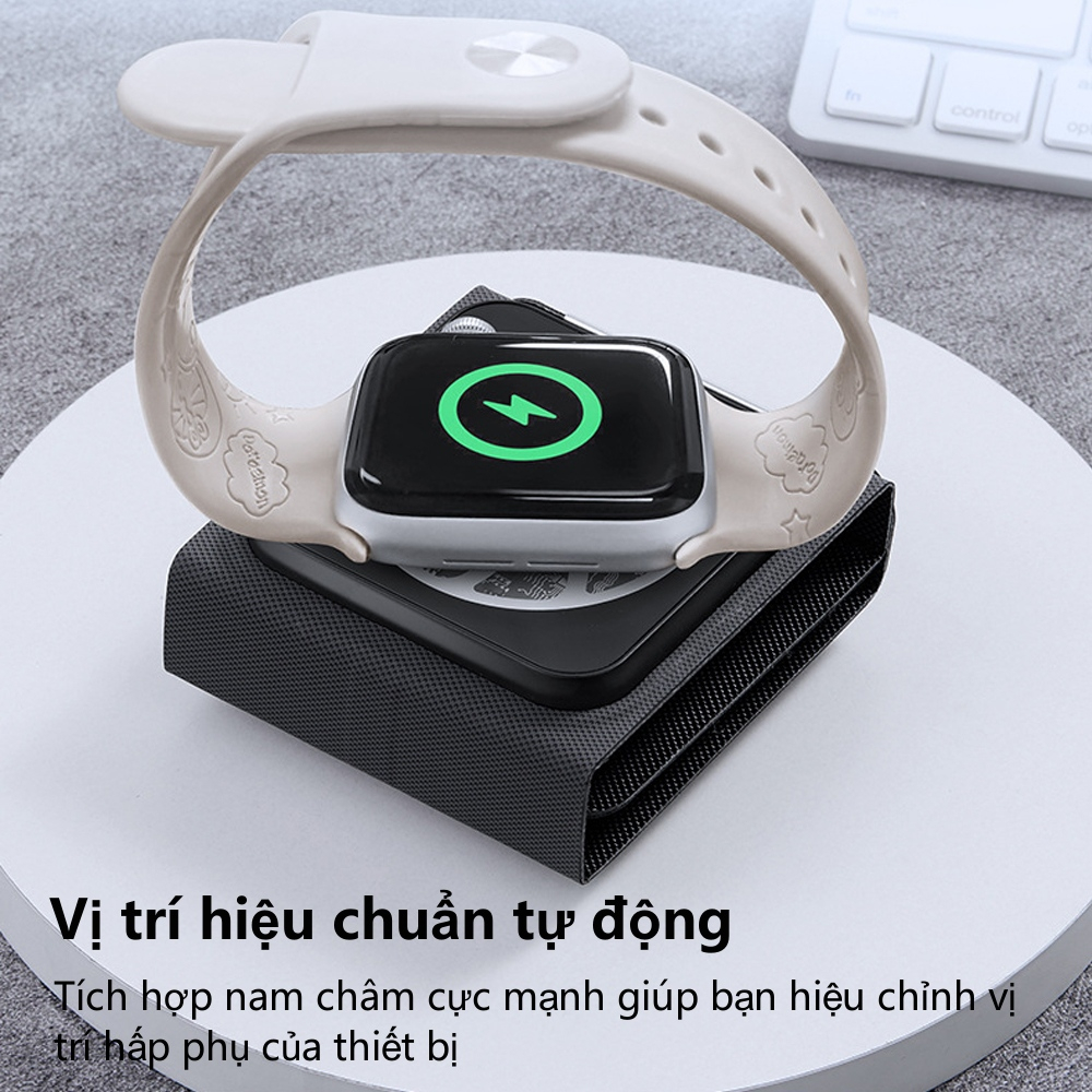 Đế Sạc Nam Châm Không Dây 3 Trong 1 15w Sạc Nhanh Cho Điện Thoại Thông Minh Và Tai Nghe Không Dây