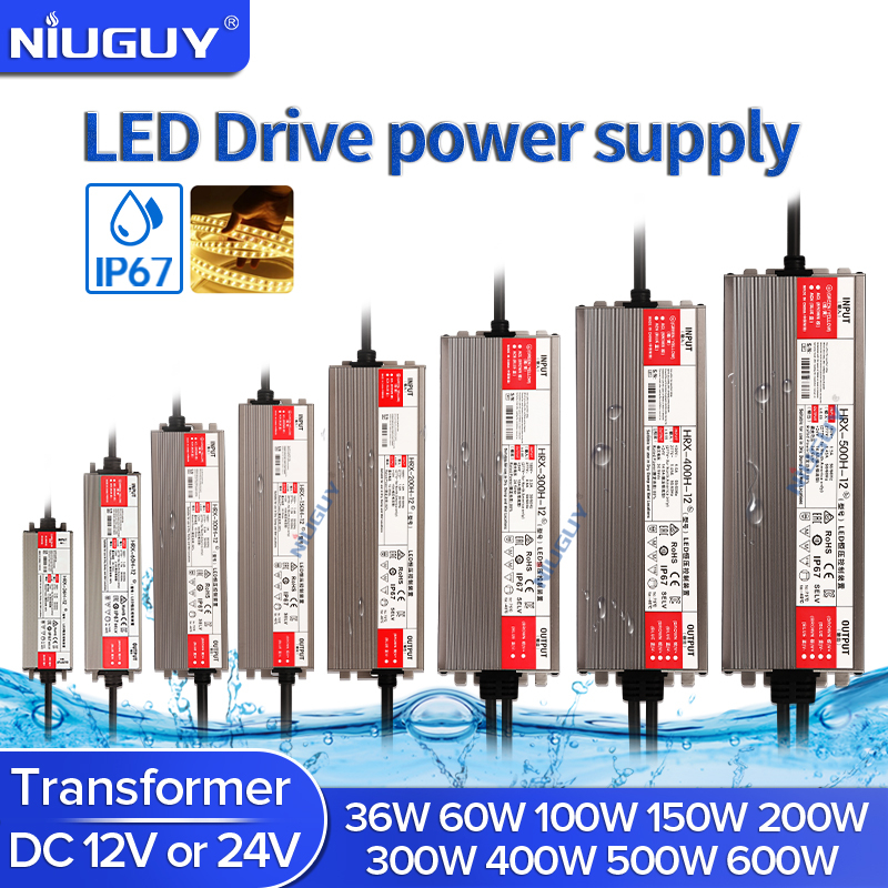 Bộ Nguồn AC - DC12V / 24V Chống Thấm Nước ip67 3A 5A 8.4A 12.5A 25A Cho Dây Đèn LED