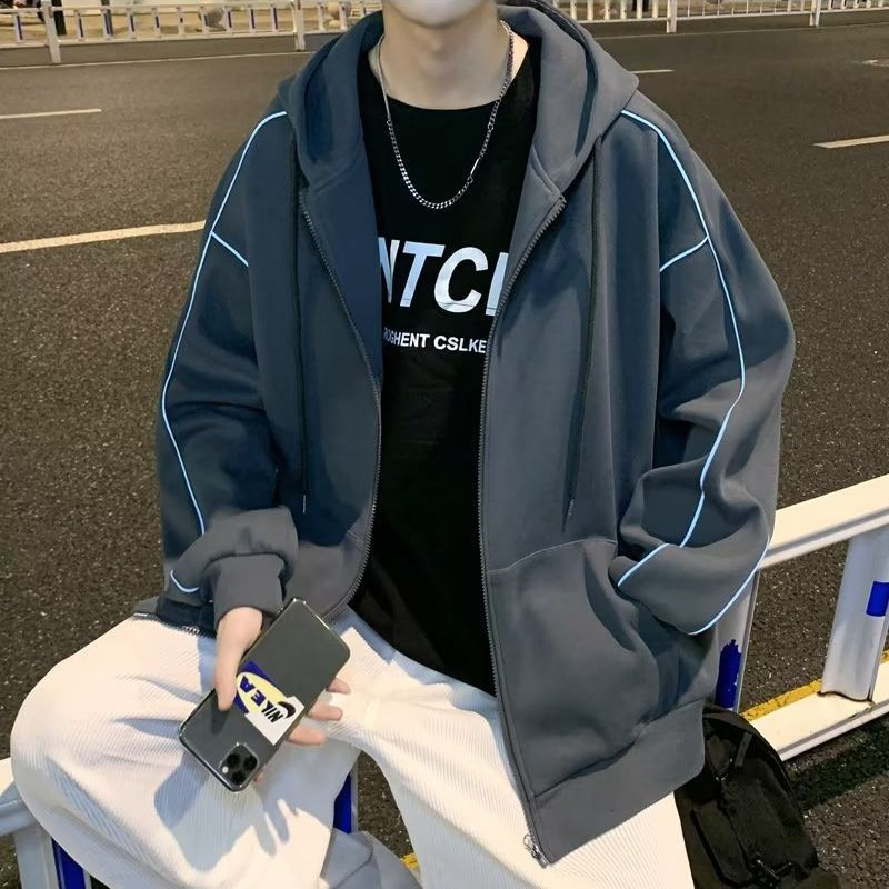 Áo Khoác Thể Thao Có Mũ Trùm Dáng Rộng Thời Trang Xuân Thu Cho Nam