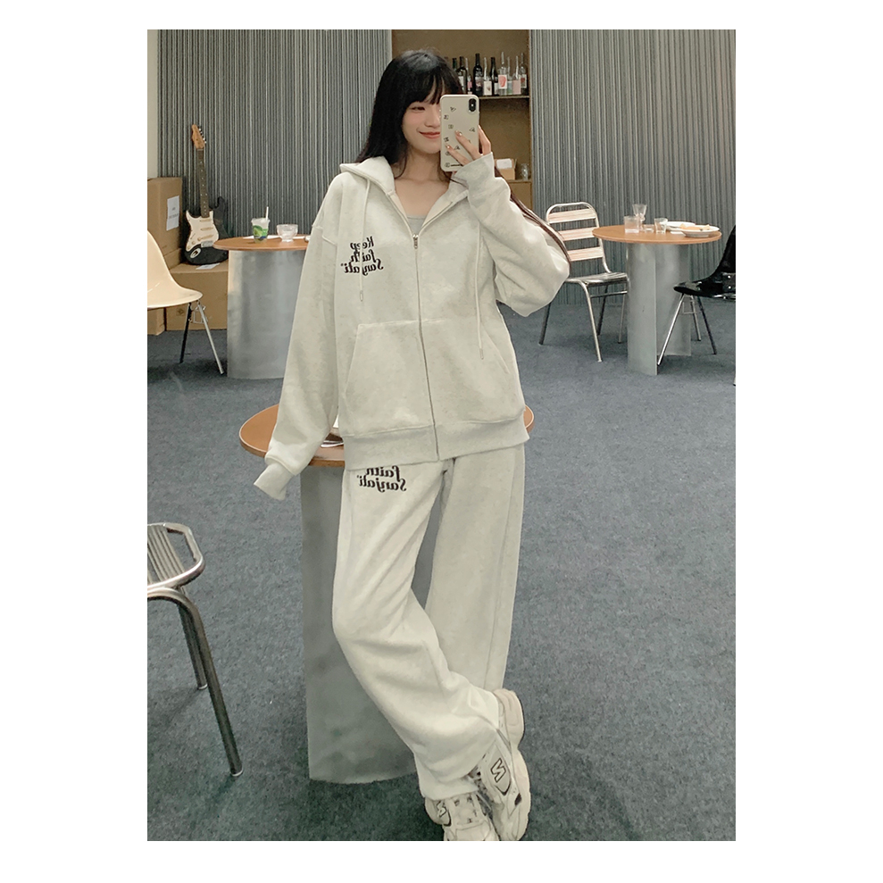 VanessaLab Áo Khoác hoodie áo khoác nữ zip hoodie Thoải mái trendy cổ xưa Thời trang WWY2391GWF 38Z230919