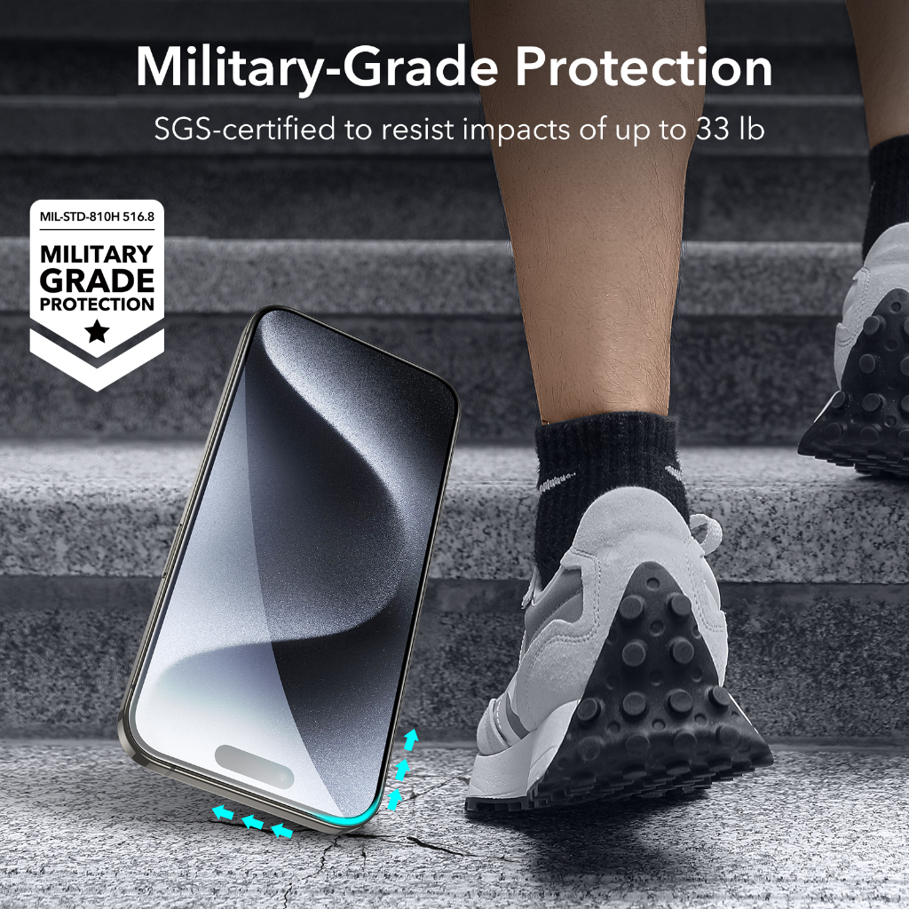 Esr Set 3 Kính Cường Lực hd Bảo Vệ Toàn Màn Hình Cho iphone 15 15 pro max Kèm 2 Thấu Kính Dành Cho 15 pro