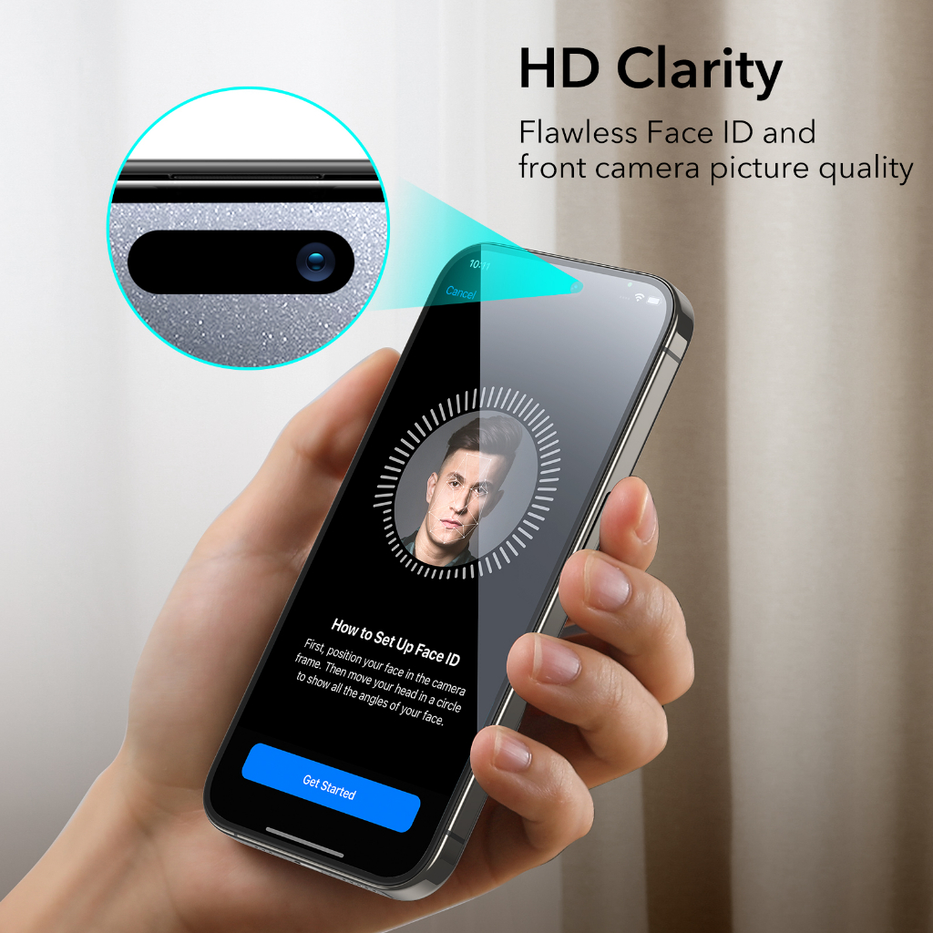 Esr Set 3 Kính Cường Lực hd Bảo Vệ Toàn Màn Hình Cho iphone 15 15 pro max Kèm 2 Thấu Kính Dành Cho 15 pro