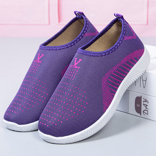Women's flat loafers sewn casual cotton shoes hiking sneakers