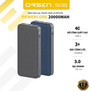 Orsen Pin Sạc Dự Phòng E45 20000mah QC4.0 PD 3.0 45W Cho Máy Tính | Gói Nguồn Hình Chữ c 100% Chính Hãng Chất Lượng Cao