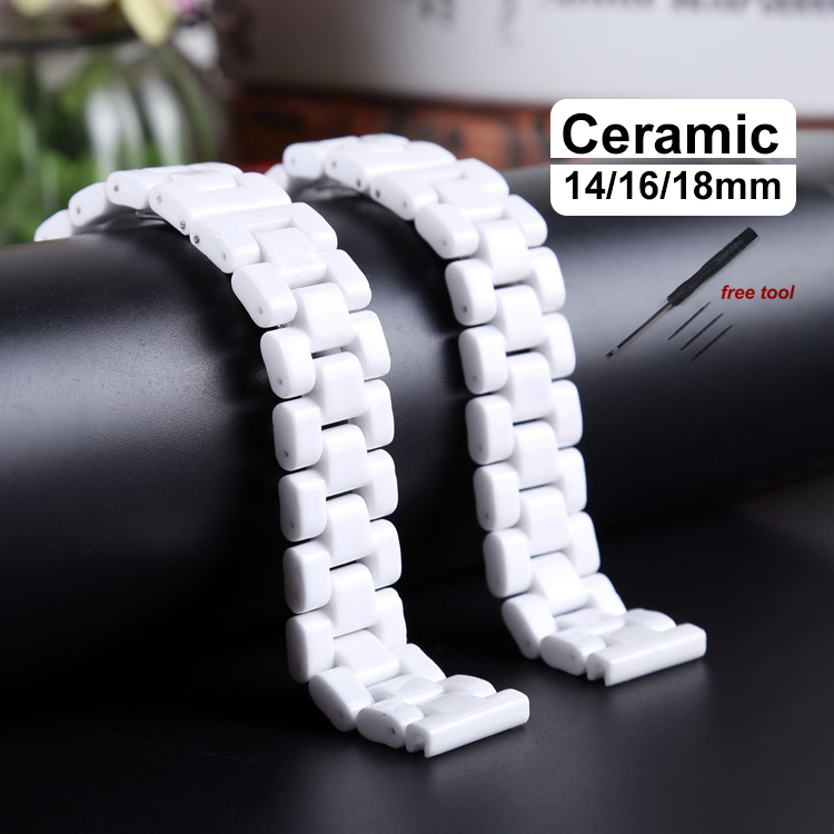 Dây Đeo Đồng Hồ Bằng Gốm 14mm 16mm 18mm Cho Nữ