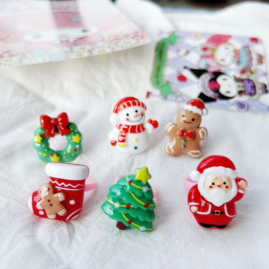 SANRIO Bộ 2 Nhẫn Hở Hình kuromi cinnamoroll melody Dễ Thương Cho Bé h0016