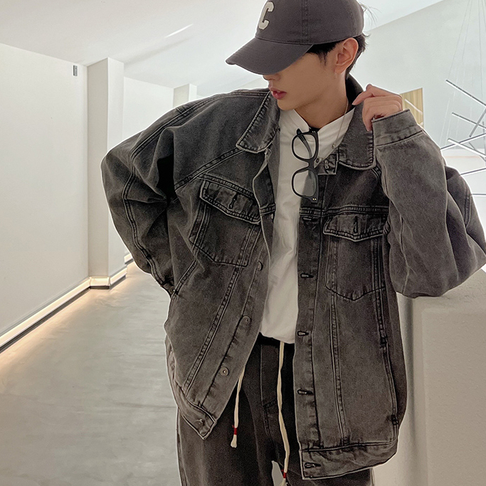 Áo Khoác denim Dáng Rộng Phong Cách hong kong Thời Trang Xuân Thu Cho Nam