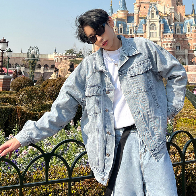 Áo Khoác denim Dáng Rộng Phong Cách hong kong Thời Trang Xuân Thu Cho Nam