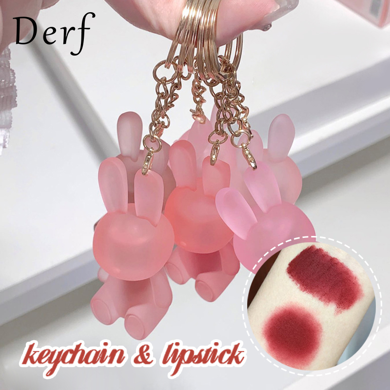 Derf Son Lì Mềm Mịn Chống Thấm Nước Lâu Trôi Chống Khô Môi Thiết Kế Vỏ Hình Thỏ Dễ Thương