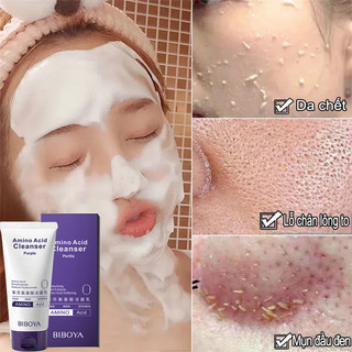 Sữa Rửa Mặt Làm Trắng Da Sữa rửa mặt axit amin 120g hiệu quả kiểm soát dầu và loại bỏ mụn Làm sạch mụn đầu đen và mụn trứng cá Làm sạch sâu, trắng da, giúp thu nhỏ lỗ chân lông