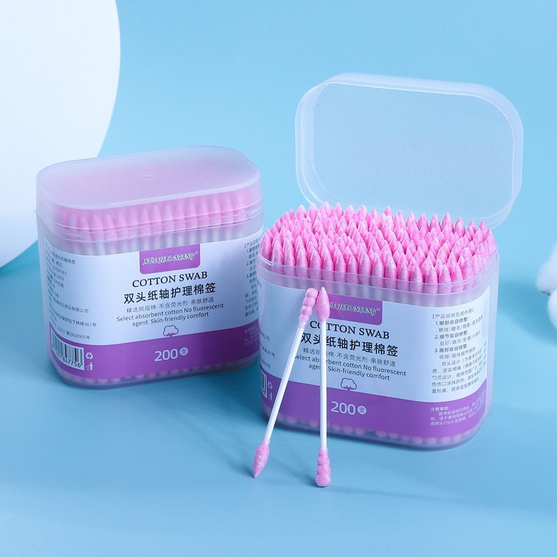 Hộp 200 Bông Tăm Hai Đầu Dùng Để Tẩy Trang