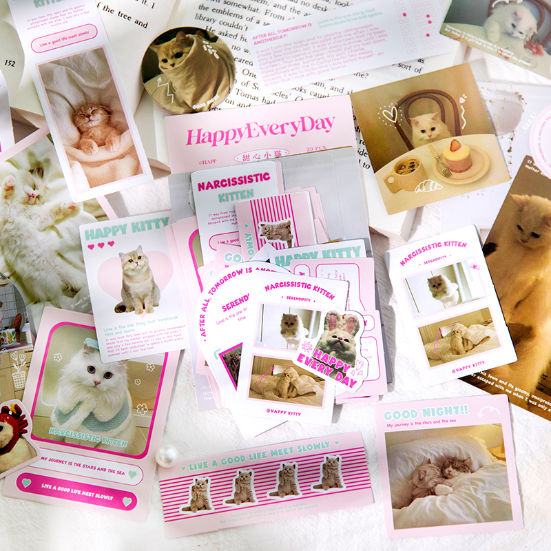 Mr. Paper 40 vé/túi Dán keo dán Ins style Thú cưng dễ thương Chú chó con Con mèo Tài liệu ghép tài liệu tay golem DIY điện thoại di động ShuiBei Trang trí Niêm phong dán