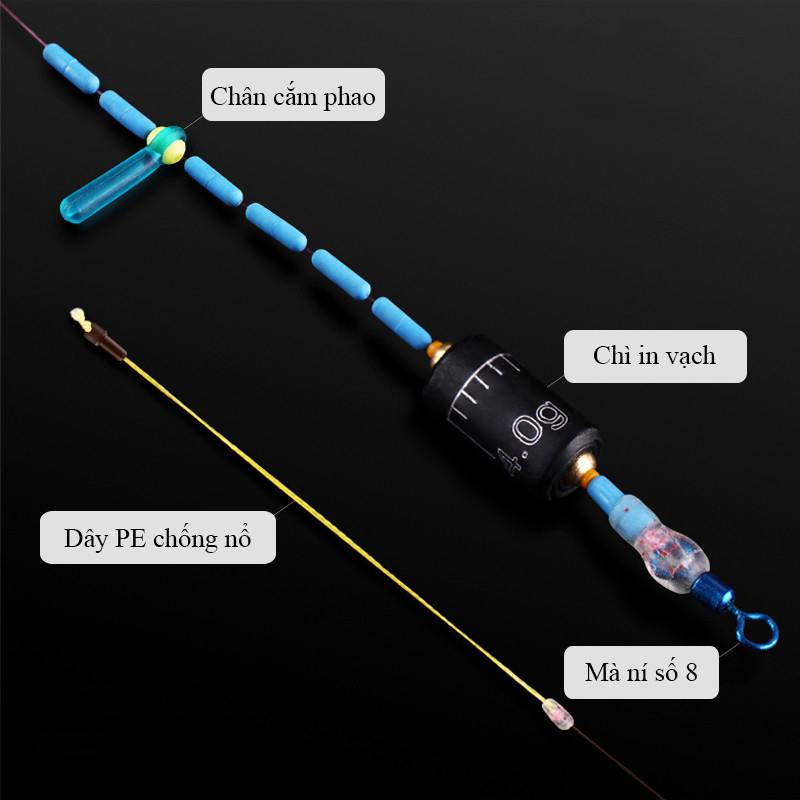 Dây Trục Câu Đài Buộc Sẵn Cước Câu Cá Tàng Hình DC-8