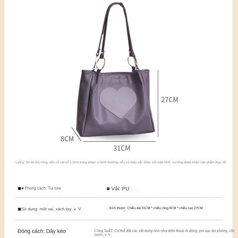 Túi Xách Cỡ Lớn Bằng Da Pu Thời Trang Dành Cho Nữ GYLXB012