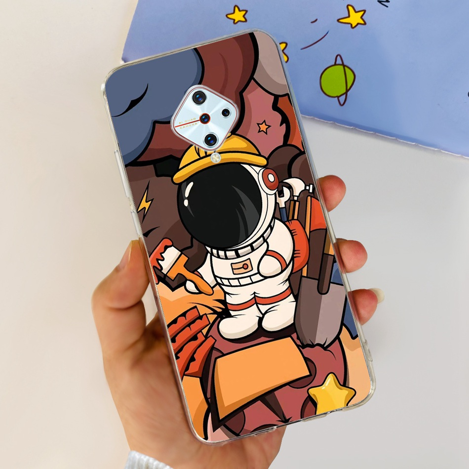 Vivo Ốp Điện Thoại tpu Dẻo Họa Tiết Hoạt Hình Mèo & Hoa Xinh Xắn Cho Vivoy1 pro / vivo s1 vivos1 s 1 pro 1920 1907