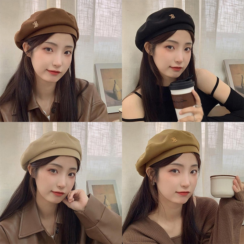 Mũ beret Đính Nhãn Kim Loại Thời Trang Ngọt Ngào Cho Nữ
