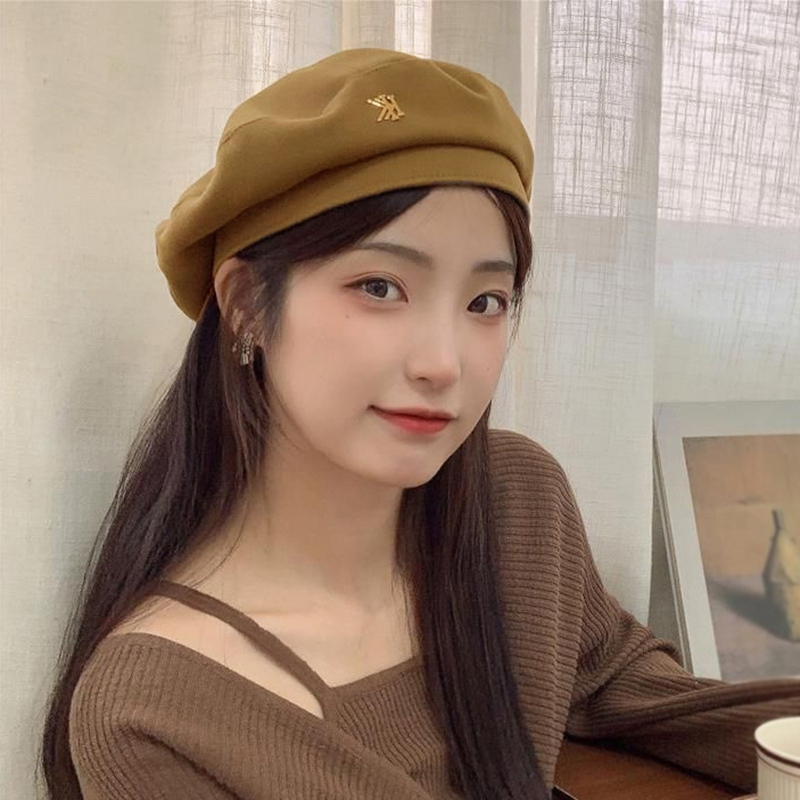 Mũ beret Đính Nhãn Kim Loại Thời Trang Ngọt Ngào Cho Nữ
