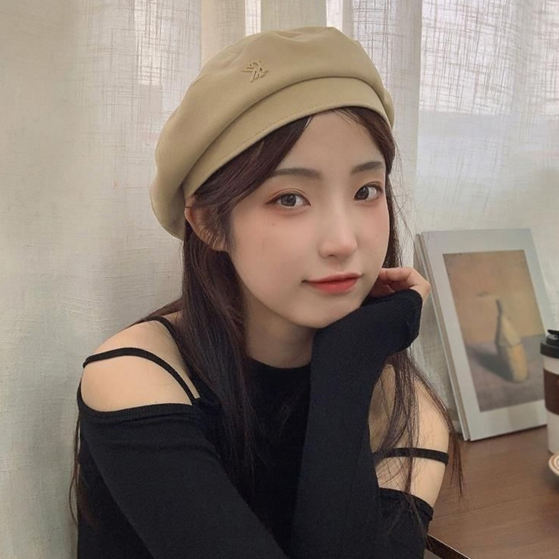 Mũ beret Đính Nhãn Kim Loại Thời Trang Ngọt Ngào Cho Nữ