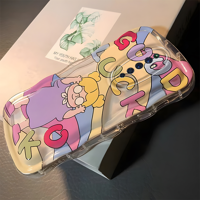 Ốp Điện Thoại Silicon Mềm Hình Cô Gái May Mắn Kèm Dây Đeo Cho oppo reno2f reno2z reno2 reno3 reno5 reno6 reno7