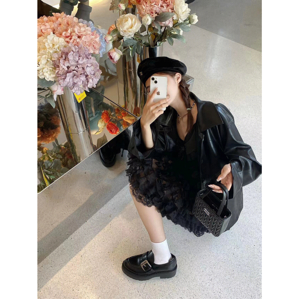 Giày Da Đế Dày Phong Cách retro Pháp Thời Trang Mùa Xuân 2023 Cho Nữ