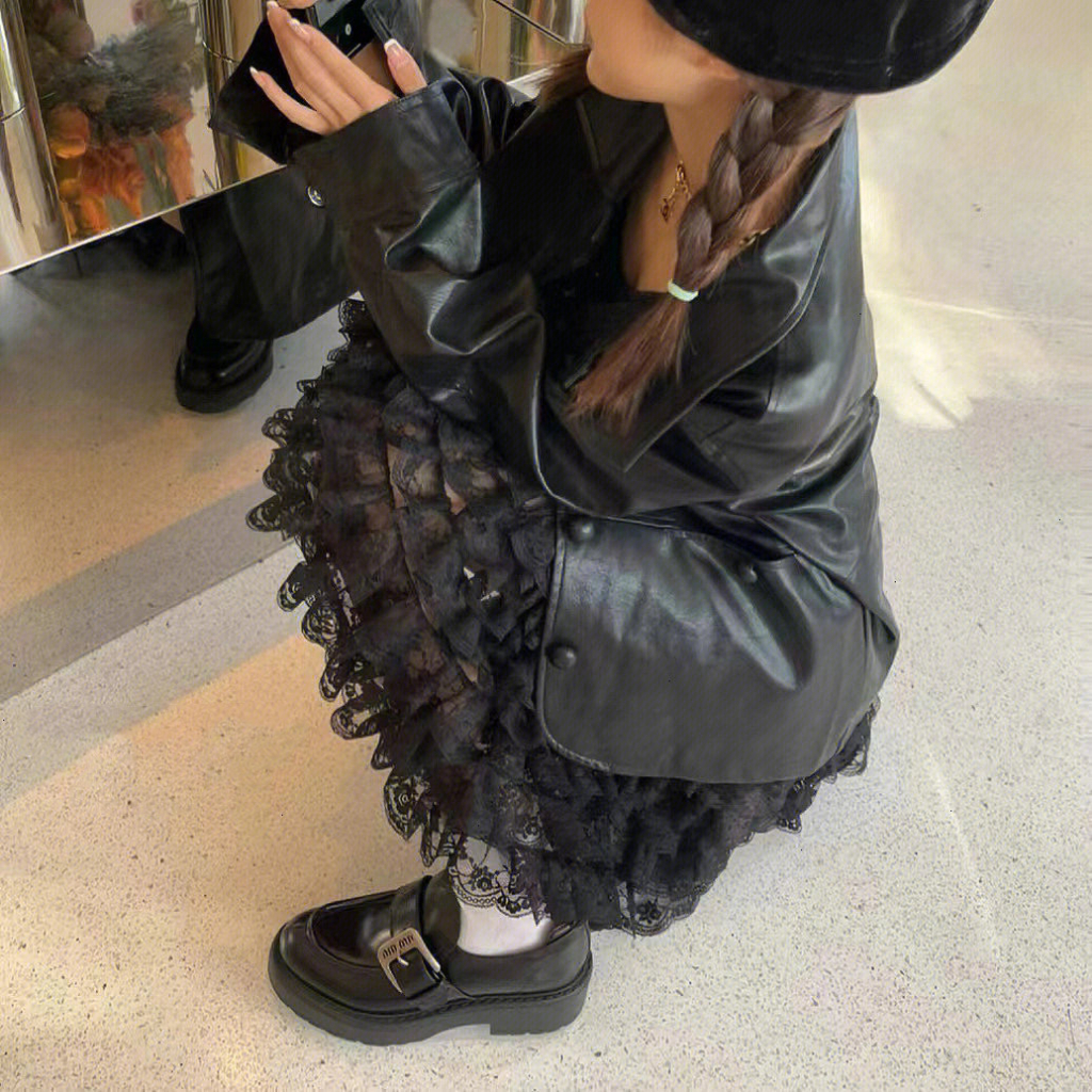 Giày Da Đế Dày Phong Cách retro Pháp Thời Trang Mùa Xuân 2023 Cho Nữ