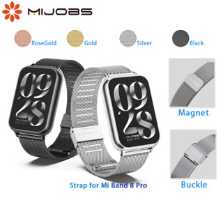 MIJOBS Milanese Dây đeo cho Mi Band 9 Pro Vòng đeo tay kim loại cho Xiaomi Mi Band 8 Pro for Redmi Watch 5 / Redmi Watch 4Phiên bản toàn cầu Dây đeo cổ tay bằng thép không gỉ Nam Nữ Dây đeo đồng hồ Phụ kiện có thể thay thế