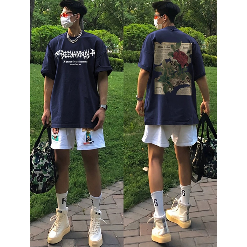 Áo thun cotton PEARDODO tay ngắn in hình thời trang hip hop mùa hè